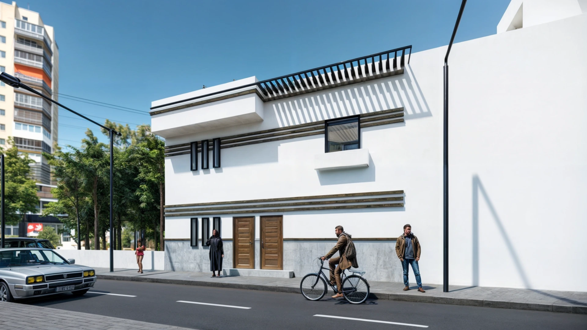 Renovated house facade in Laâyoune with clean lines, modern openings, and a contemporary architectural expression.